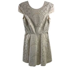 4C Anthropologie Ivory Lace Dress Size 0